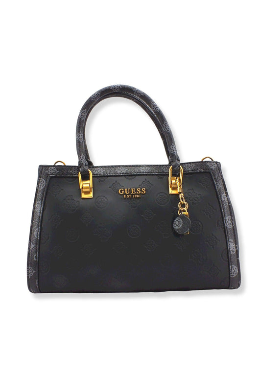 GUESS Abey Satchel Girlfriend Borsa Tracolla Donna Black Logo Multi PB855806 - Sandrini Calzature e Abbigliamento