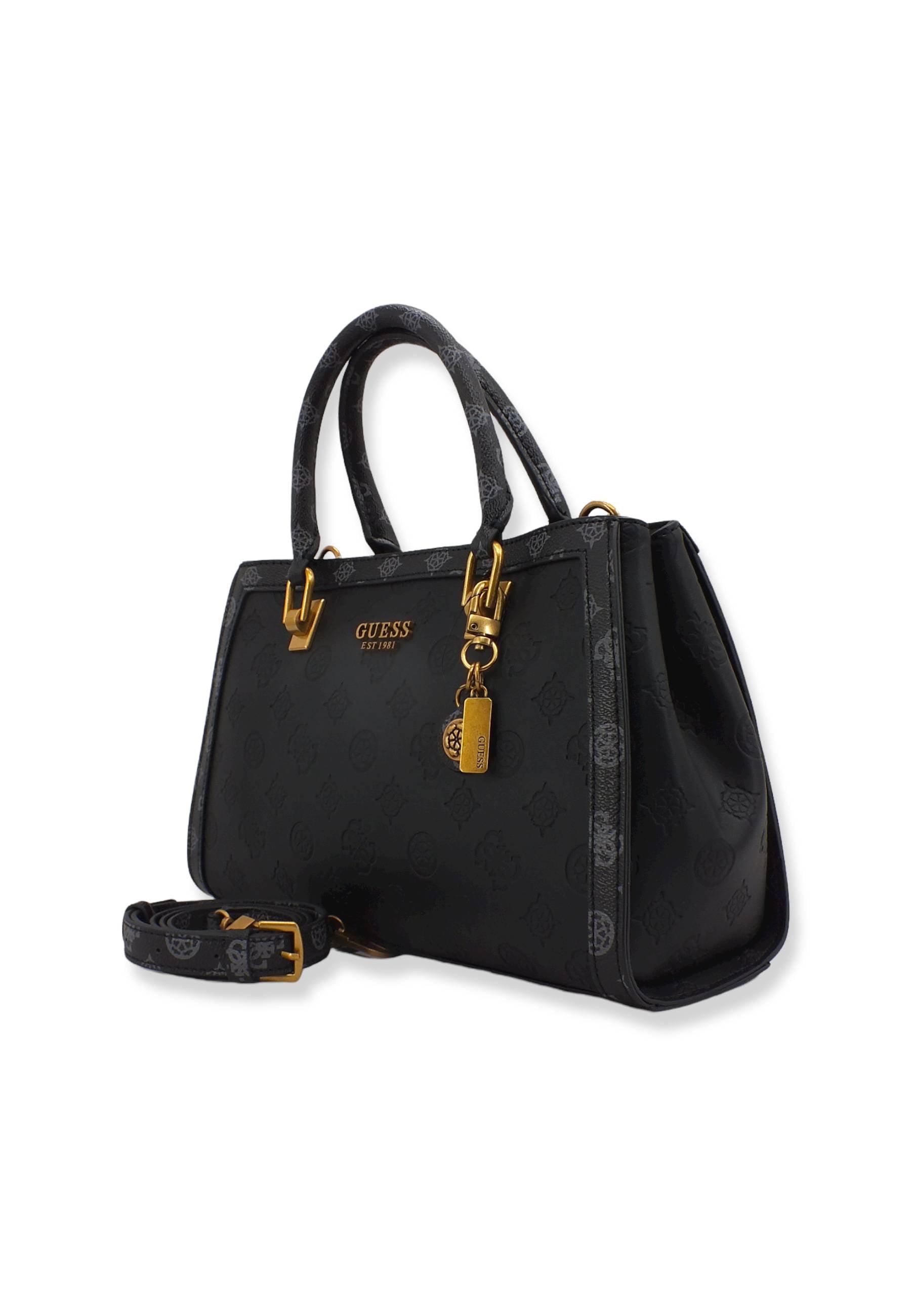 GUESS Abey Satchel Girlfriend Borsa Tracolla Donna Black Logo Multi PB855806 - Sandrini Calzature e Abbigliamento
