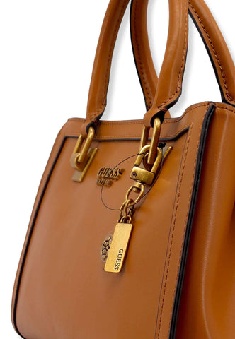 GUESS Abey Satchel Girlfriend Borsa Tracolla Donna Marrone Cognac VB855806 - Sandrini Calzature e Abbigliamento