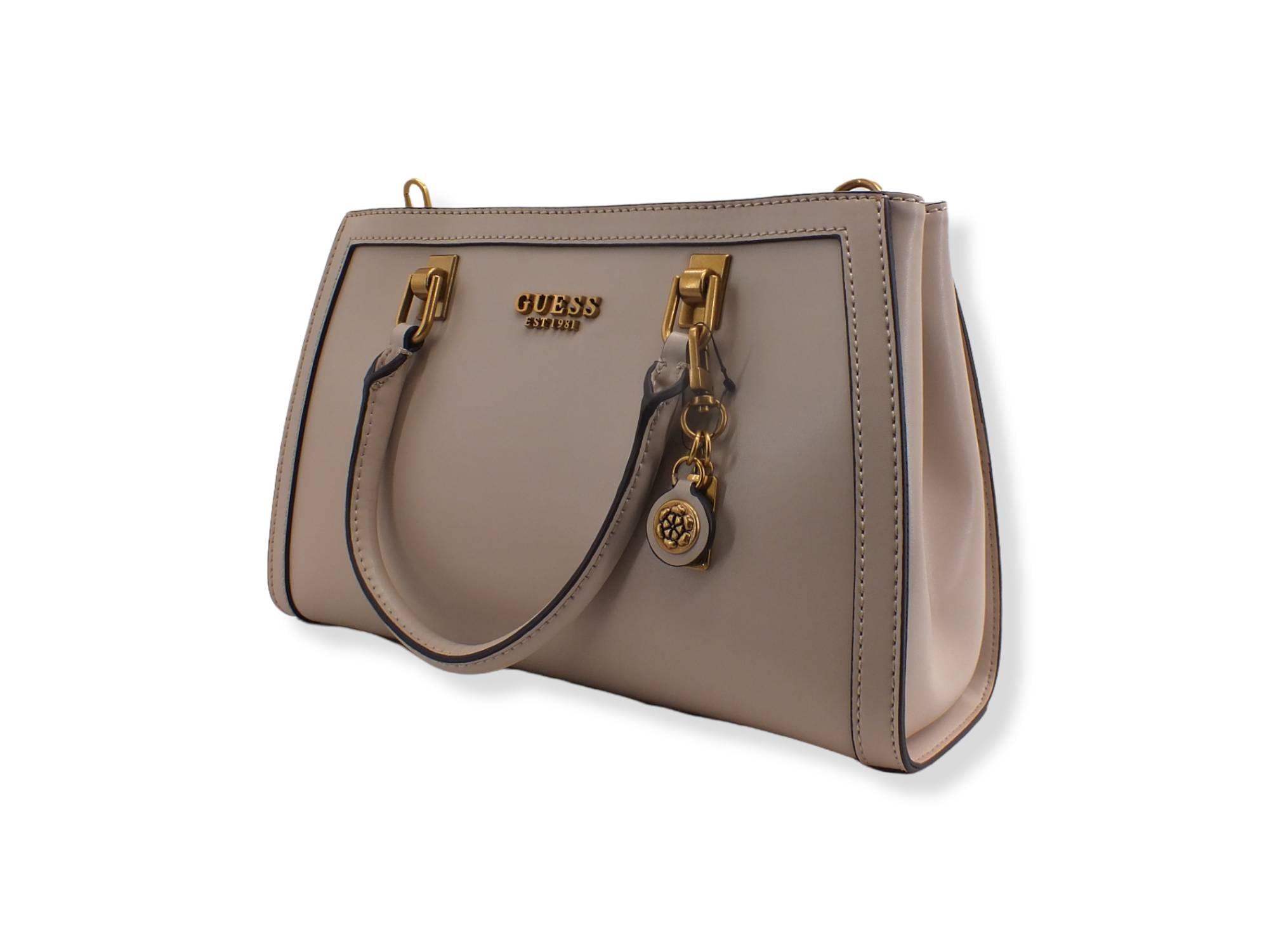 GUESS Abey Satchel Logo Borsa Tracolla Beige Light Rum VB855806 - Sandrini Calzature e Abbigliamento