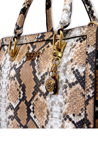 GUESS Abey Stampa Pitone Borsa Tracolla Donna Animalier Natural Python KB855806 - Sandrini Calzature e Abbigliamento