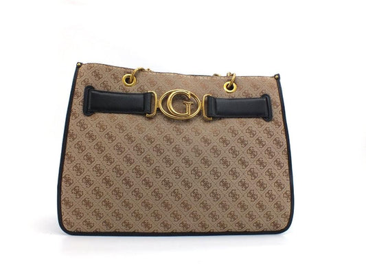 GUESS Aileen Tote Borsa Loghi Printed Black Beige HWAILEP1404 - Sandrini Calzature e Abbigliamento