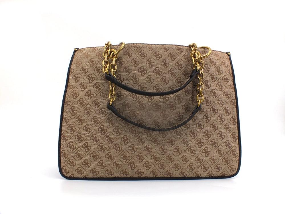 GUESS Aileen Tote Borsa Loghi Printed Black Beige HWAILEP1404 - Sandrini Calzature e Abbigliamento