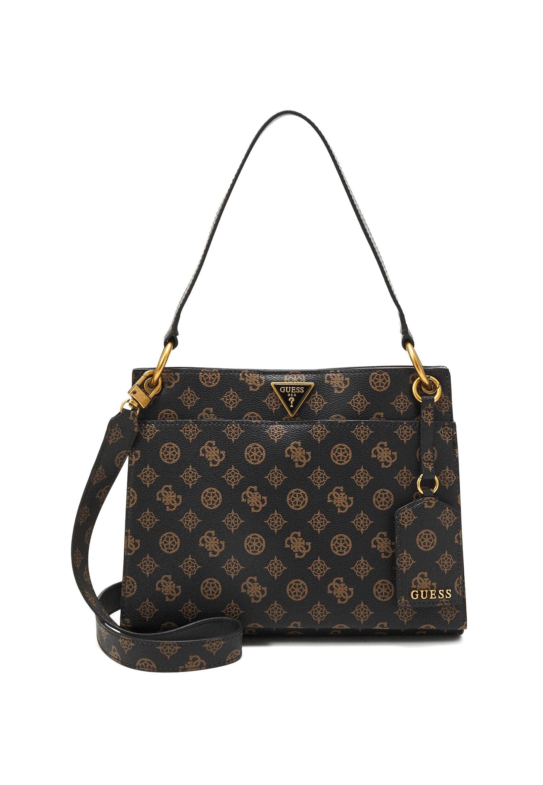 GUESS Basilea Borsa Girlfriend Satchel Mocha Logo PB874106 - Sandrini Calzature e Abbigliamento