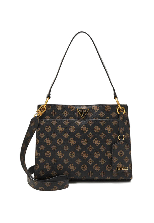 GUESS Basilea Borsa Girlfriend Satchel Mocha Logo PB874106 - Sandrini Calzature e Abbigliamento