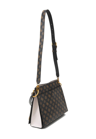 GUESS Basilea Borsa Girlfriend Satchel Mocha Logo PB874106 - Sandrini Calzature e Abbigliamento