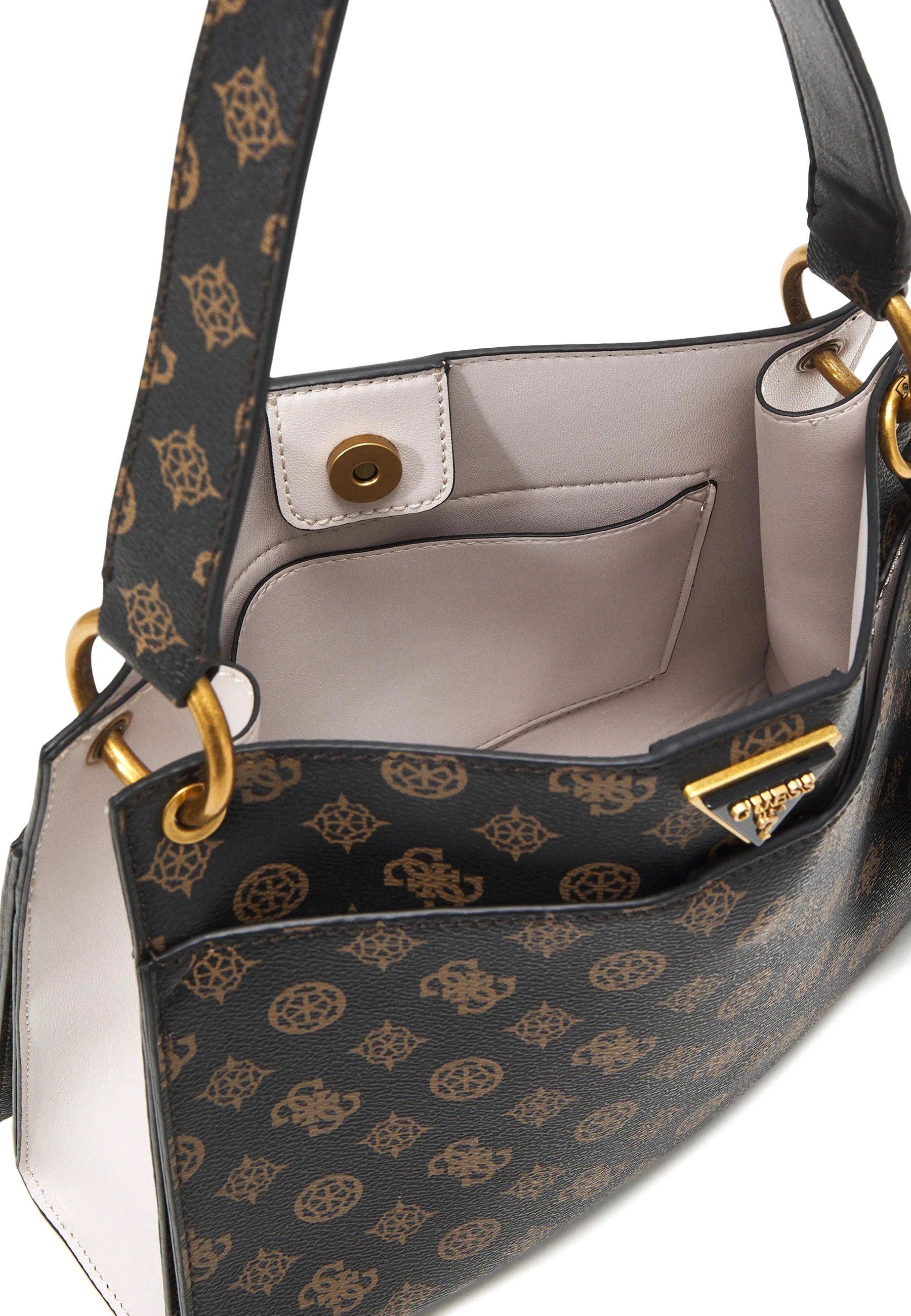 GUESS Basilea Borsa Girlfriend Satchel Mocha Logo PB874106 - Sandrini Calzature e Abbigliamento
