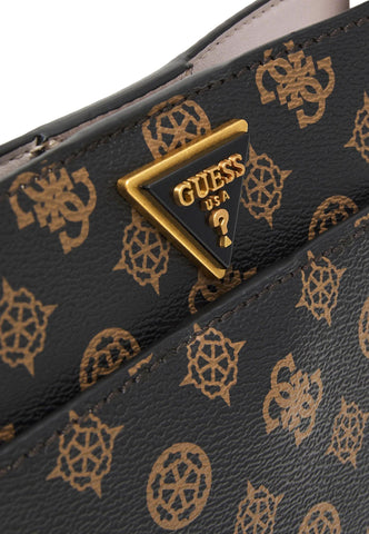 GUESS Basilea Borsa Girlfriend Satchel Mocha Logo PB874106 - Sandrini Calzature e Abbigliamento