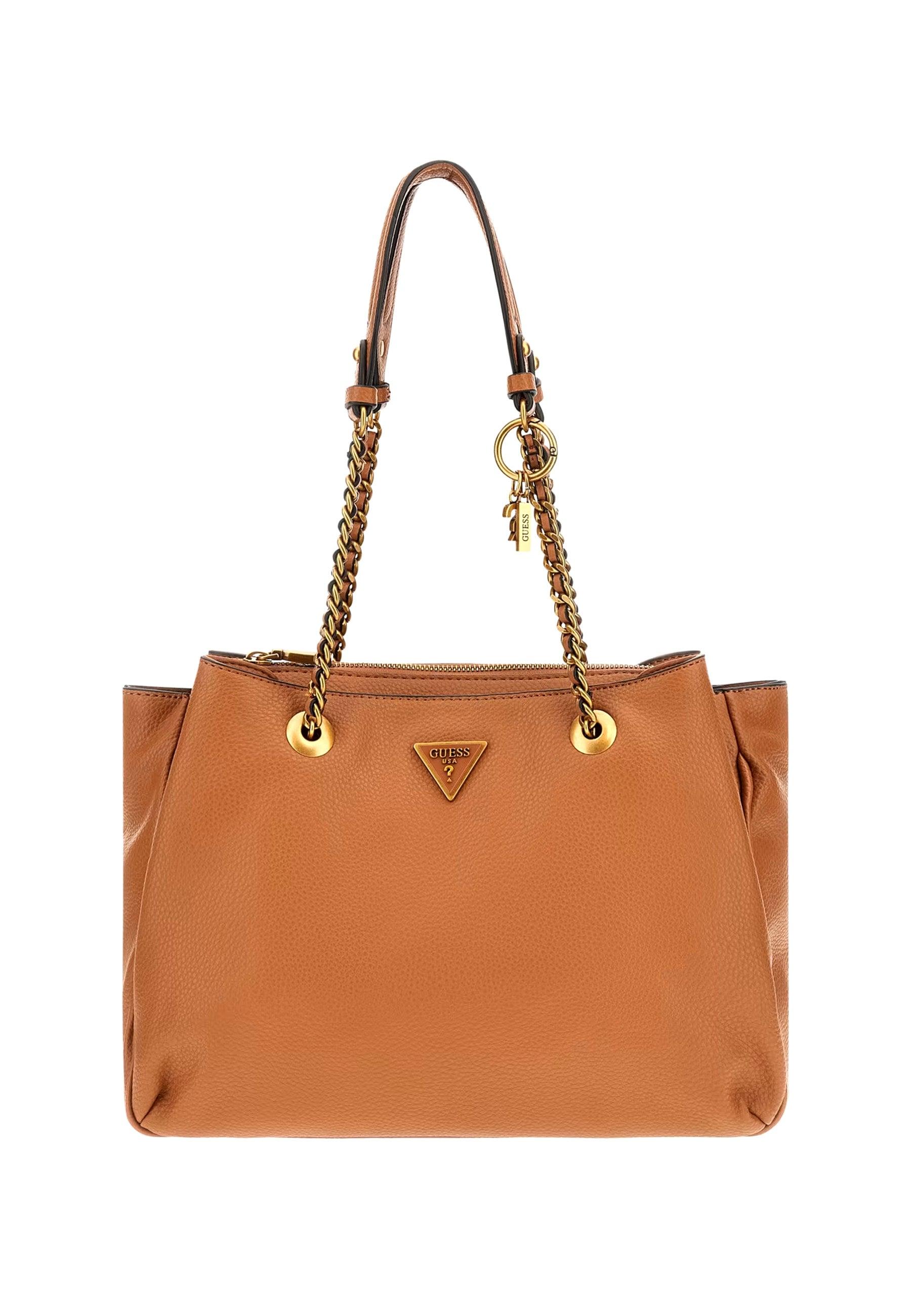 GUESS Becci Borsa Satchel Cognac Marrone VB878209 - Sandrini Calzature e Abbigliamento