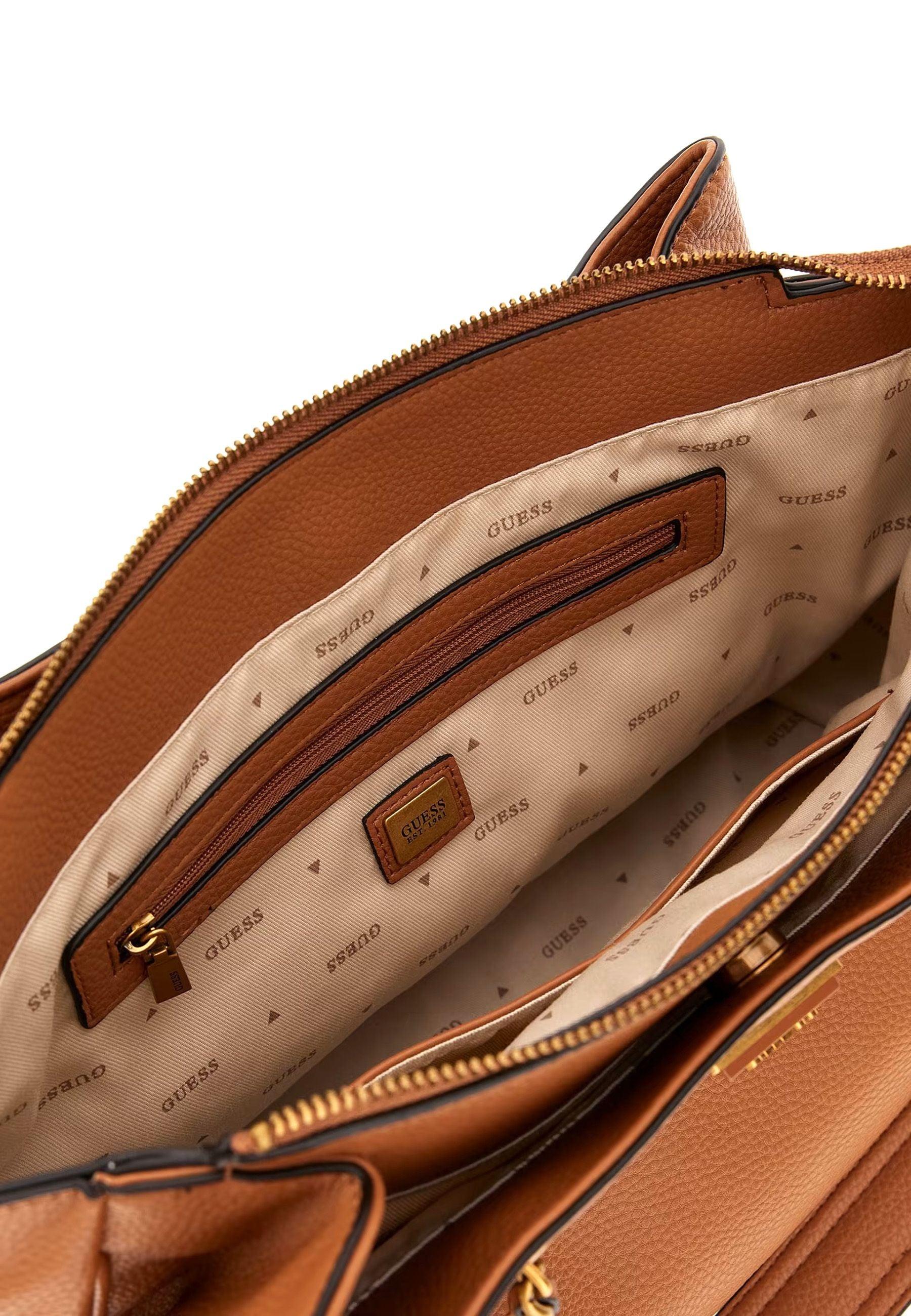 GUESS Becci Borsa Satchel Cognac Marrone VB878209 - Sandrini Calzature e Abbigliamento