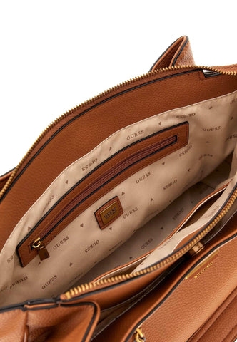 GUESS Becci Borsa Satchel Cognac Marrone VB878209 - Sandrini Calzature e Abbigliamento