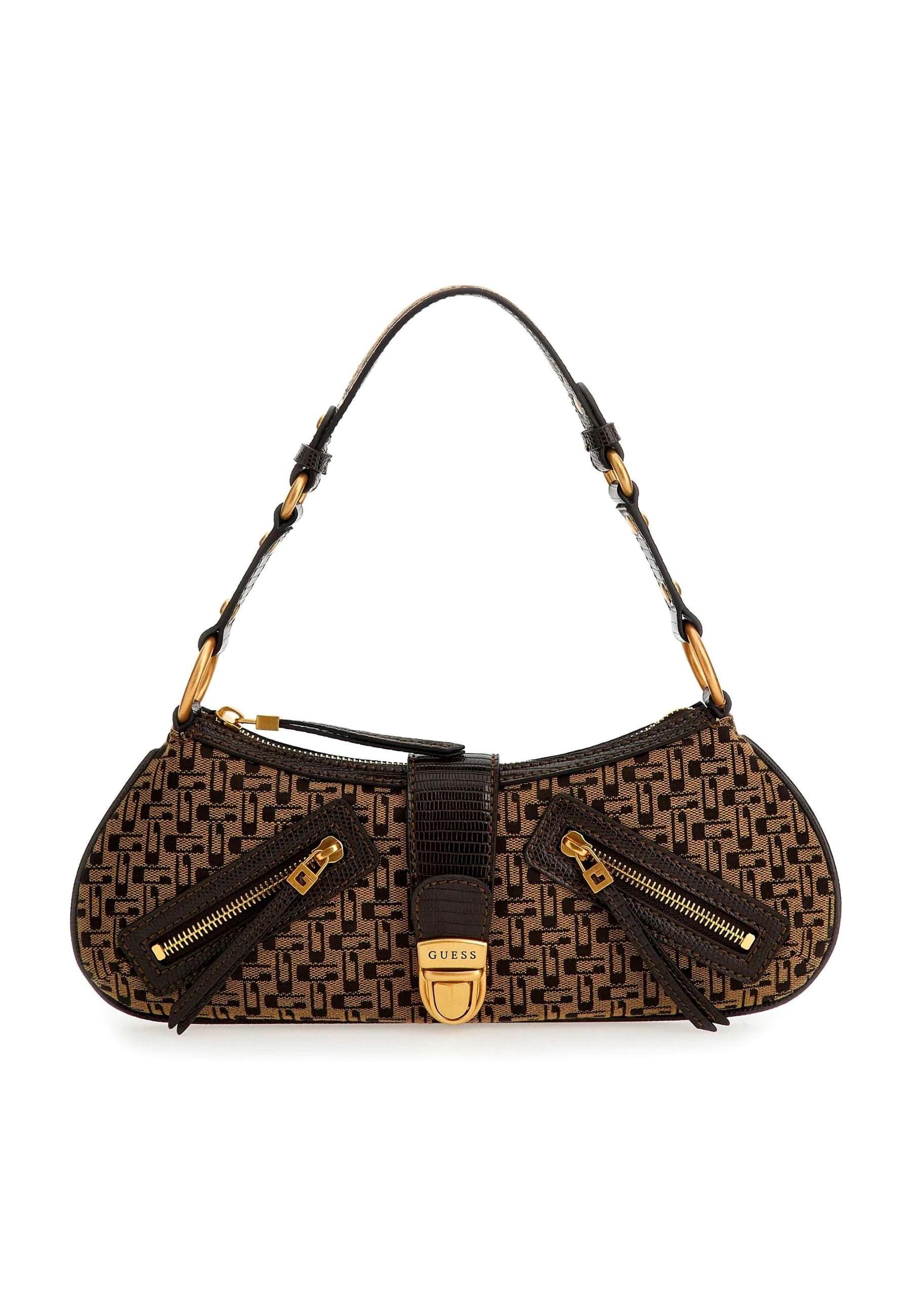 GUESS Belle Vintage Borsa Shoulder Brown Logo JK896618 - Sandrini Calzature e Abbigliamento