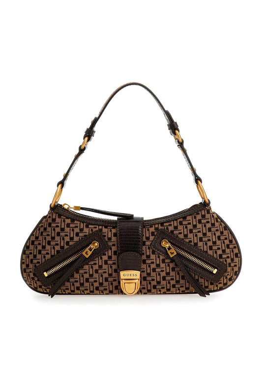 GUESS Belle Vintage Borsa Shoulder Brown Logo JK896618 - Sandrini Calzature e Abbigliamento