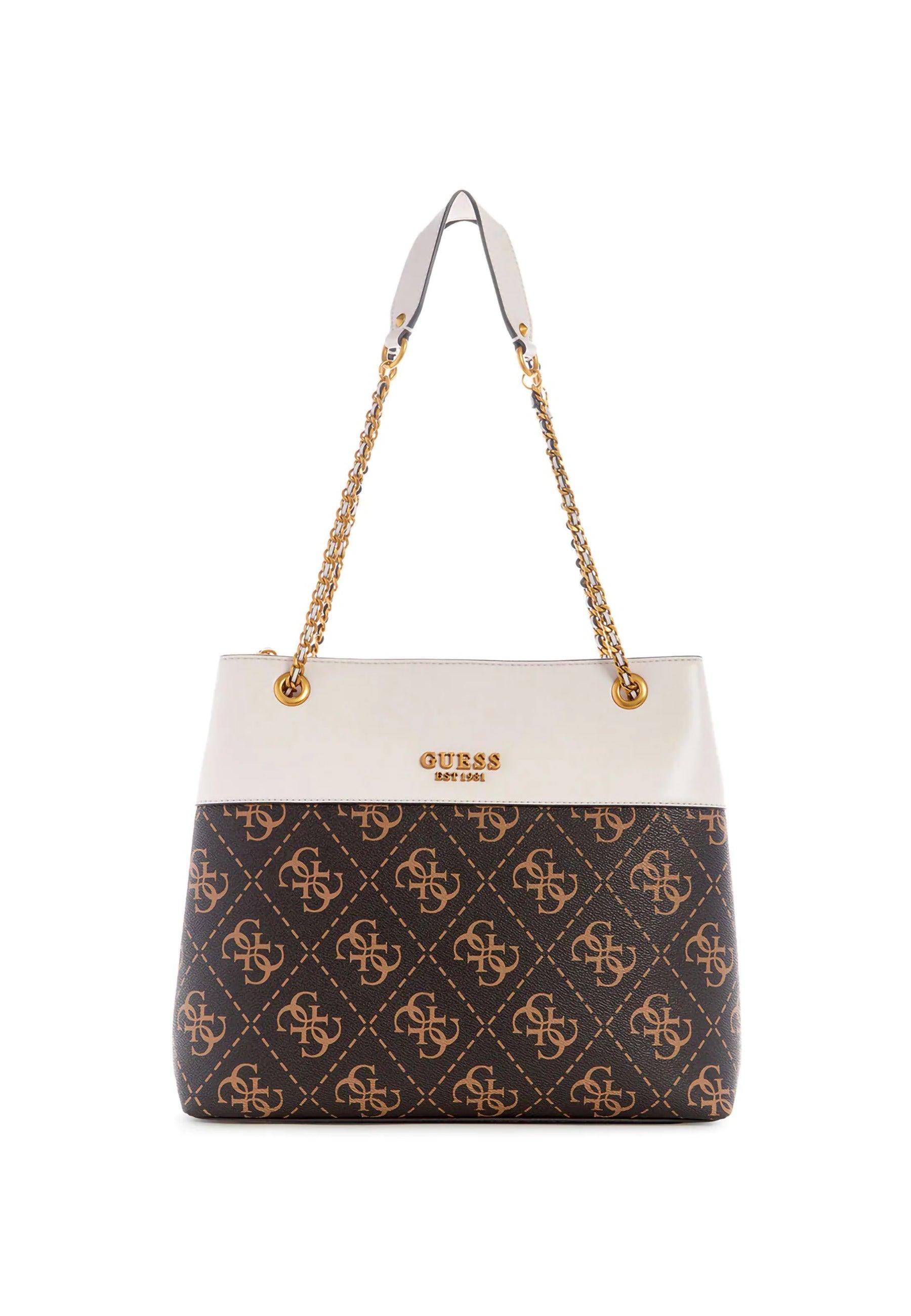 GUESS Berta Borsa Carryall Elite Brown Logo Stone SB868823 - Sandrini Calzature e Abbigliamento