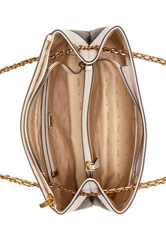 GUESS Berta Borsa Carryall Elite Brown Logo Stone SB868823 - Sandrini Calzature e Abbigliamento