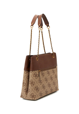 GUESS Berta Borsa Carryall Elite Latte Logo Brown BB868823 - Sandrini Calzature e Abbigliamento