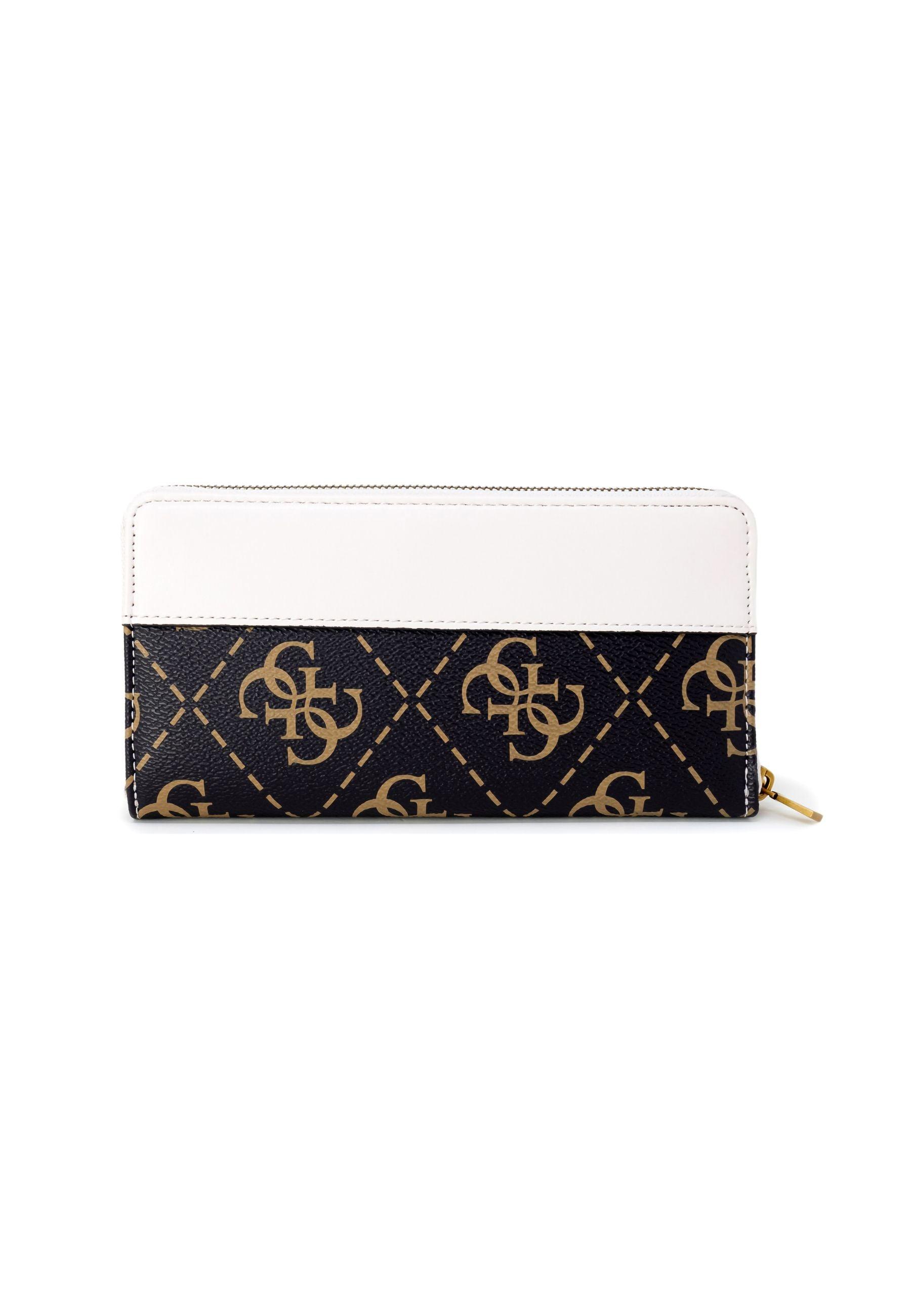 GUESS Berta Cheque Portafoglio Donna Brown Logo Stone SB868863 - Sandrini Calzature e Abbigliamento