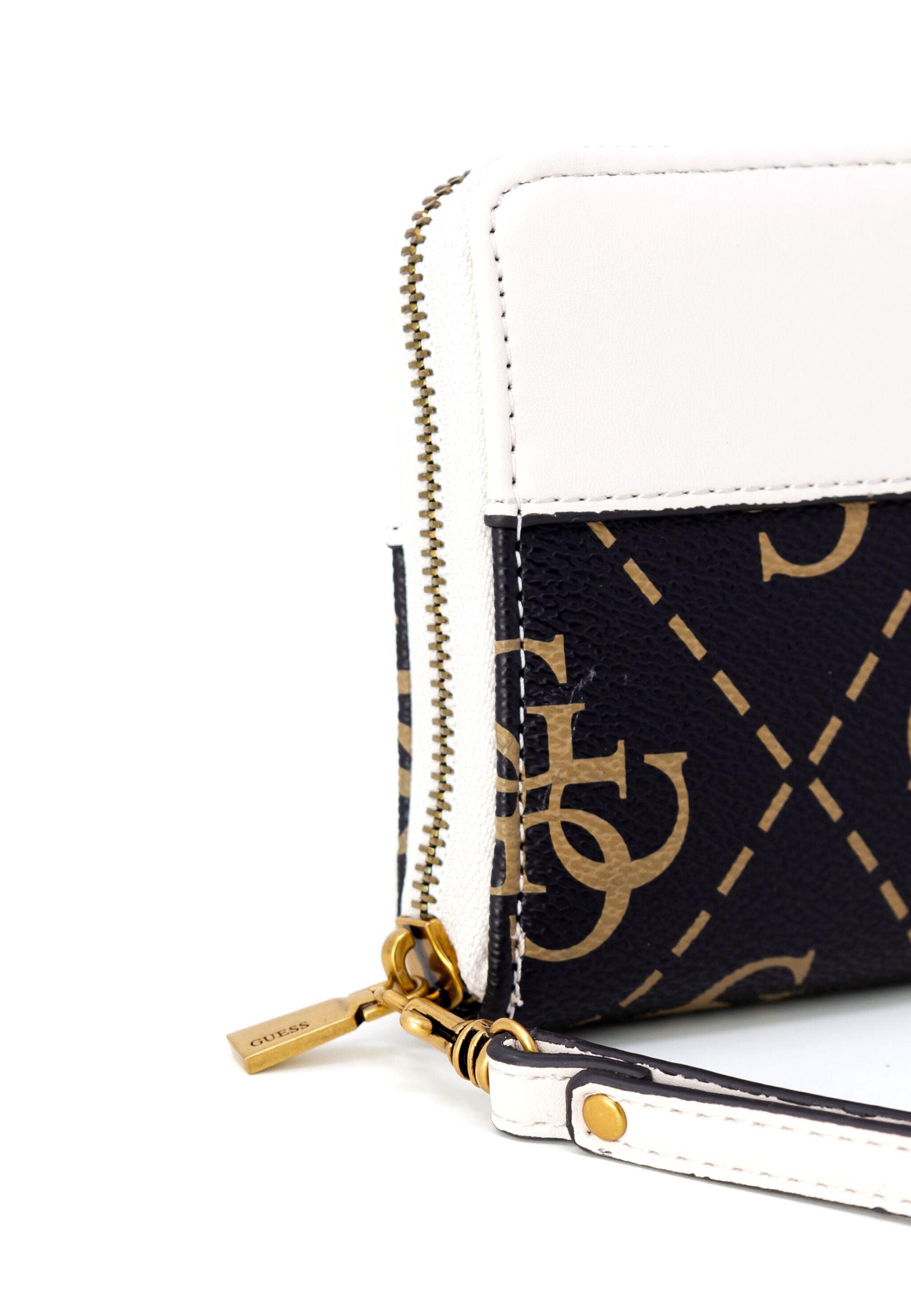 GUESS Berta Cheque Portafoglio Donna Brown Logo Stone SB868863 - Sandrini Calzature e Abbigliamento