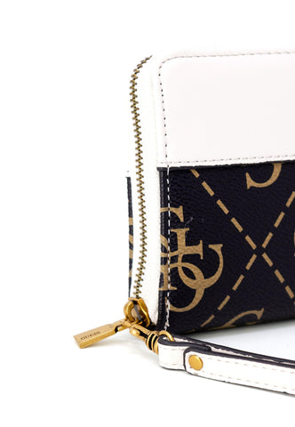 GUESS Berta Cheque Portafoglio Donna Brown Logo Stone SB868863 - Sandrini Calzature e Abbigliamento