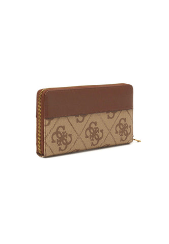 GUESS Berta Cheque Portafoglio Donna Latte Logo Brown BB868863 - Sandrini Calzature e Abbigliamento
