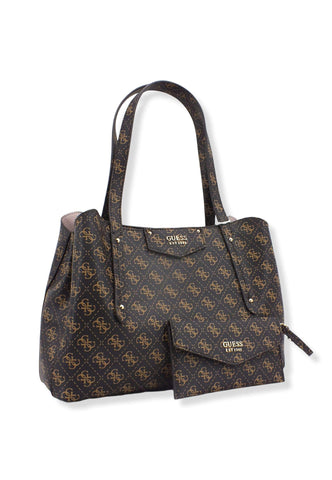 GUESS Borsa Con Pochette Eco Brenton Brown Logo ESG839009 - Sandrini Calzature e Abbigliamento