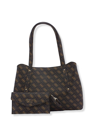GUESS Borsa Con Pochette Eco Brenton Brown Logo ESG839009 - Sandrini Calzature e Abbigliamento