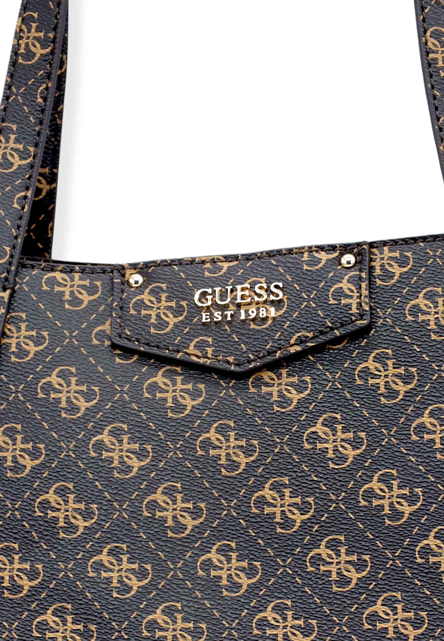 GUESS Borsa Con Pochette Eco Brenton Brown Logo ESG839009 - Sandrini Calzature e Abbigliamento