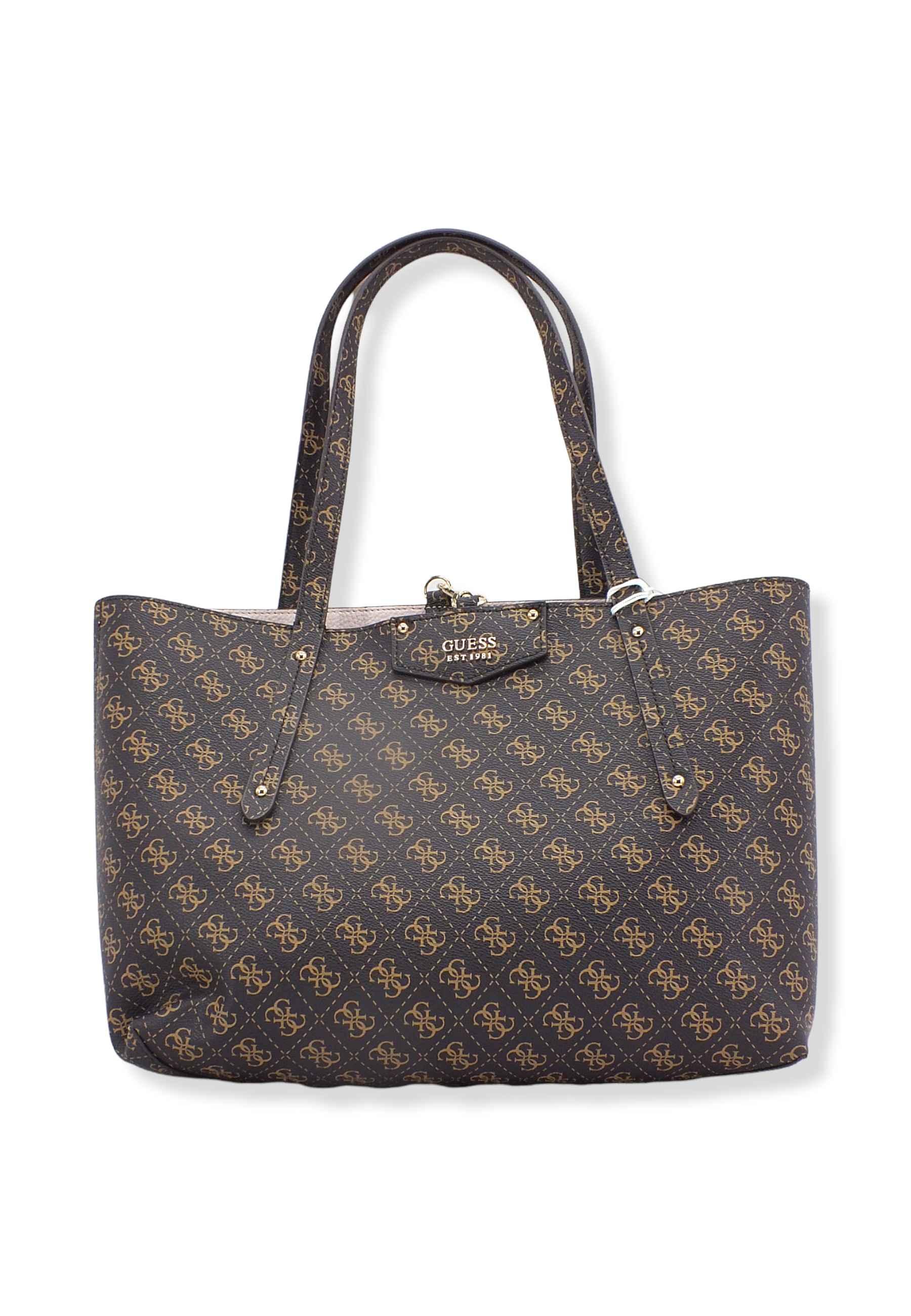 GUESS Borsa Con Pochette Eco Brenton Brown Logo ESG839023 - Sandrini Calzature e Abbigliamento