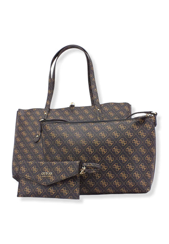 GUESS Borsa Con Pochette Eco Brenton Brown Logo ESG839023 - Sandrini Calzature e Abbigliamento