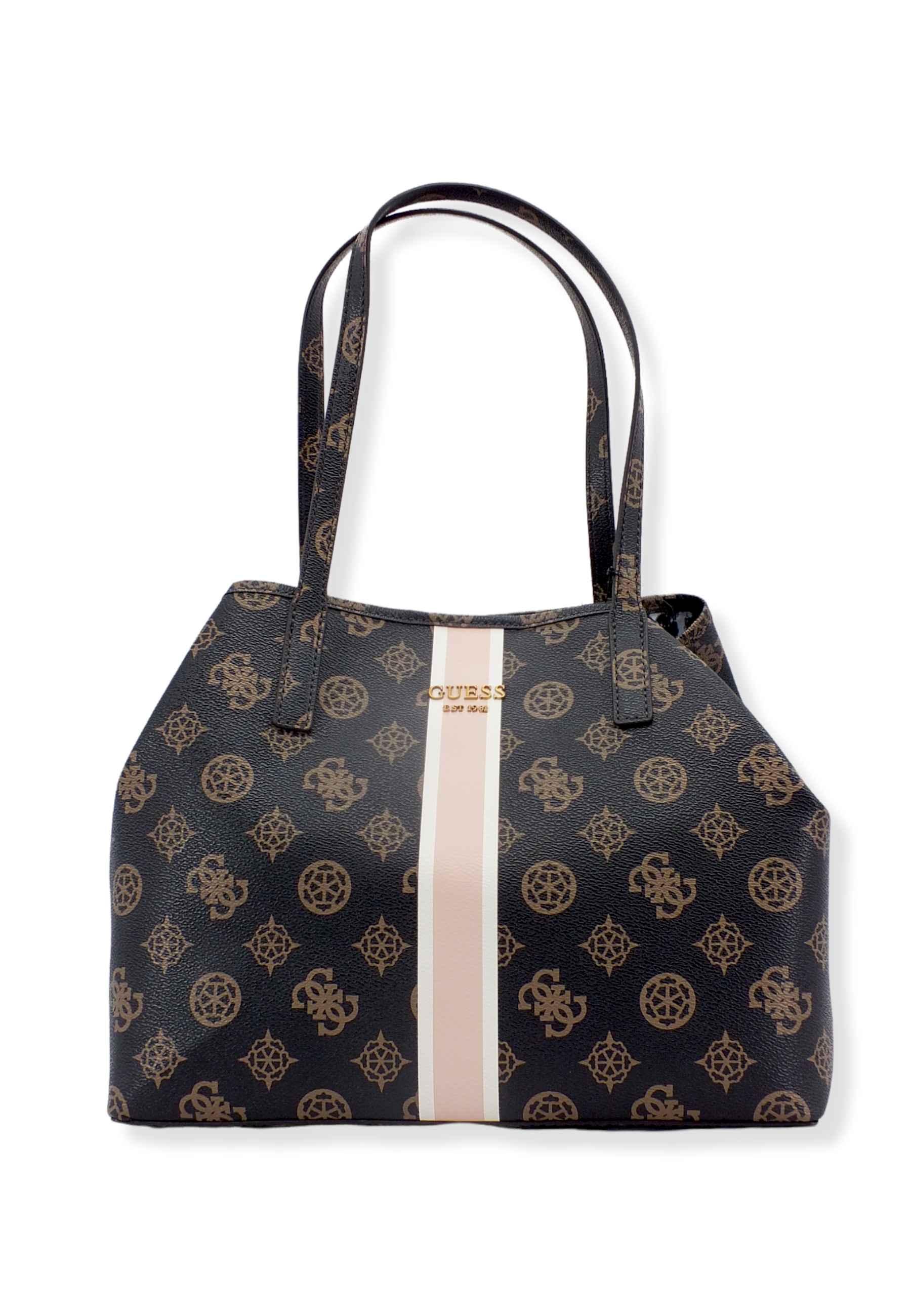 GUESS Borsa Con Pochette Vikky Tote Marrone Mocha Logo BP699523 - Sandrini Calzature e Abbigliamento