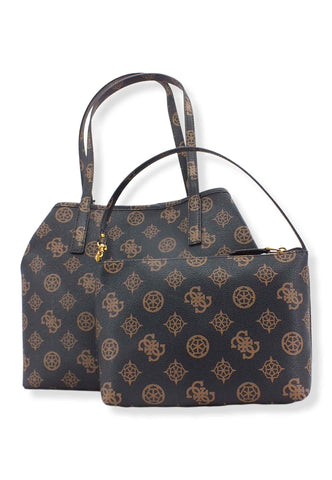 GUESS Borsa Con Pochette Vikky Tote Marrone Mocha Logo BP699523 - Sandrini Calzature e Abbigliamento