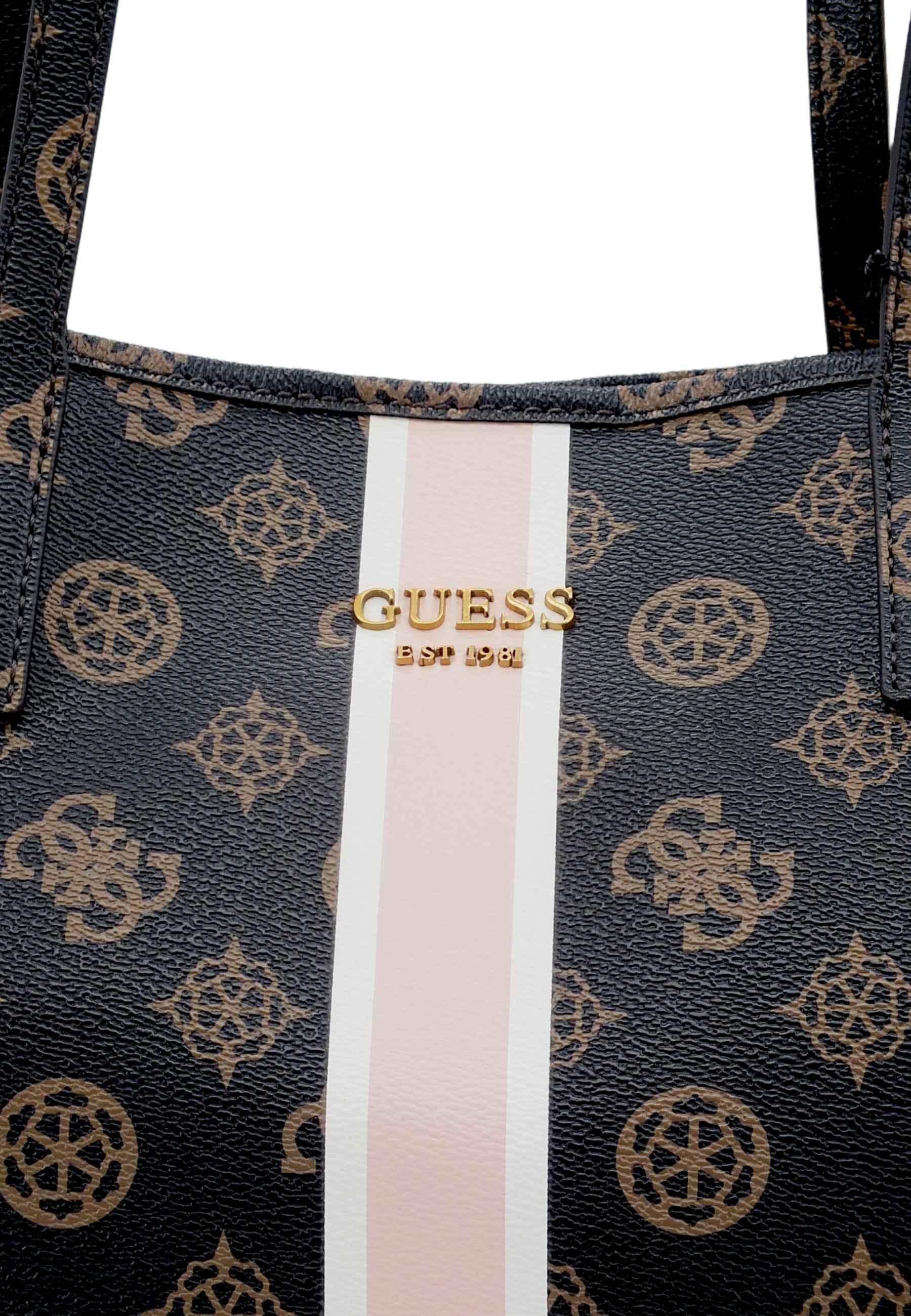 GUESS Borsa Con Pochette Vikky Tote Marrone Mocha Logo BP699523 - Sandrini Calzature e Abbigliamento