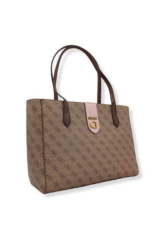 GUESS Borsa Rossana Socety Marrone Latte Logo Shell SB855123 - Sandrini Calzature e Abbigliamento