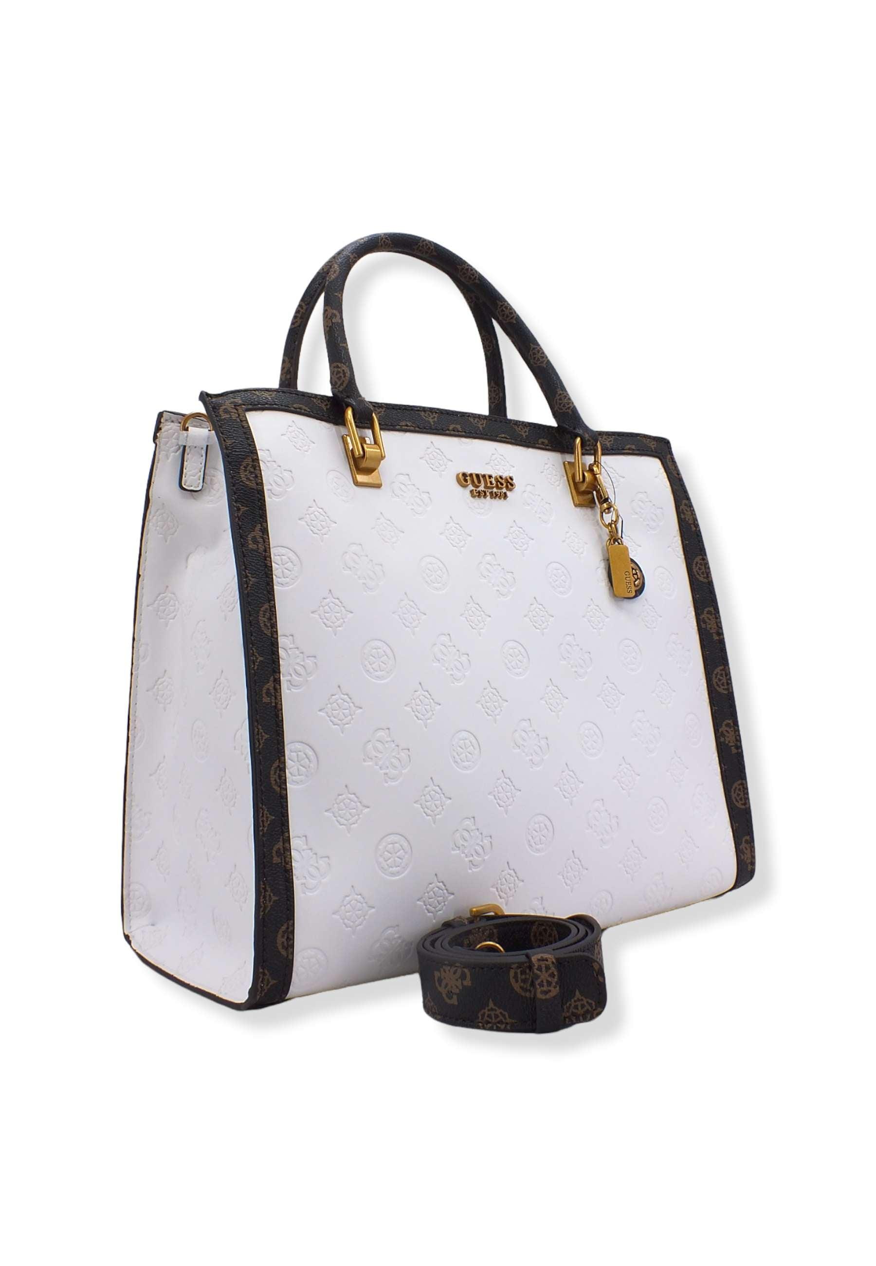GUESS Borsa Tracolla Abey Tote White Logo Multi PB855823 - Sandrini Calzature e Abbigliamento
