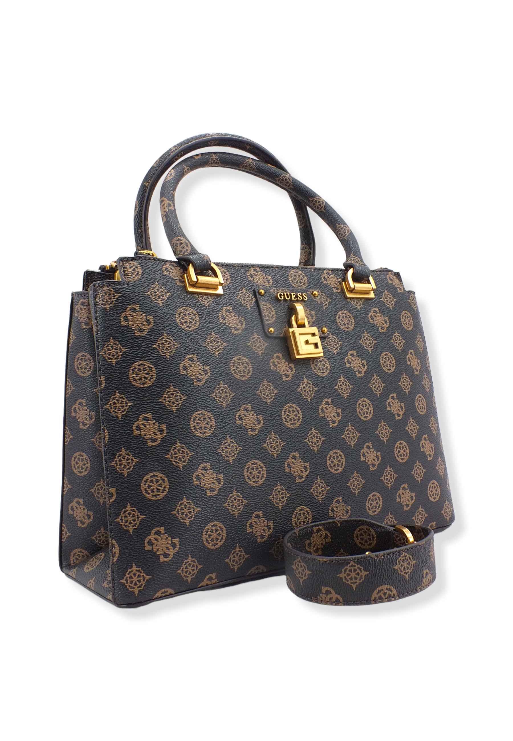 GUESS Borsa Tracolla Centre Stage Marrone Mocha Logo PB850406 - Sandrini Calzature e Abbigliamento