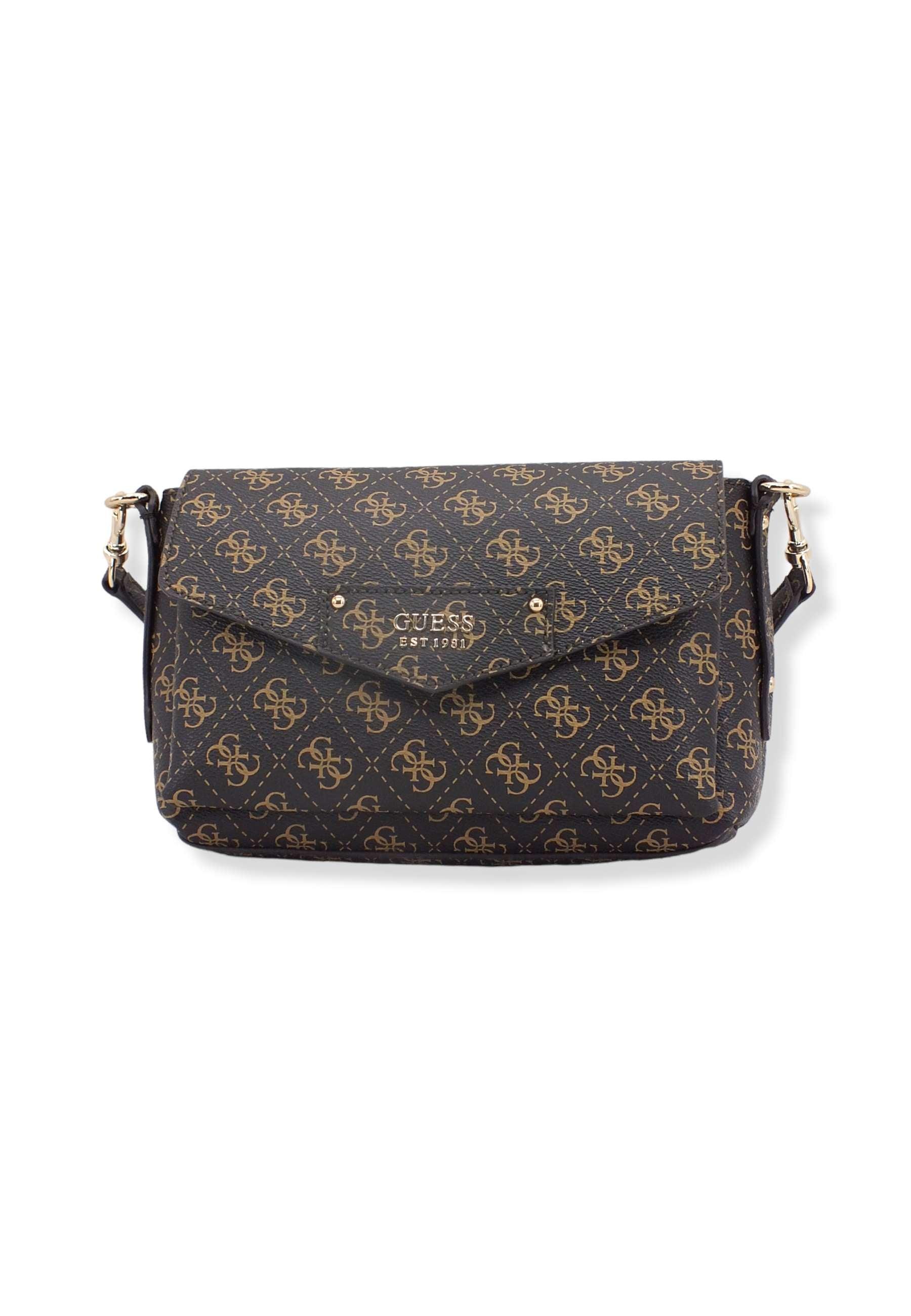 GUESS Borsa Tracolla Eco Brenton Brown Logo ESG839019 - Sandrini Calzature e Abbigliamento