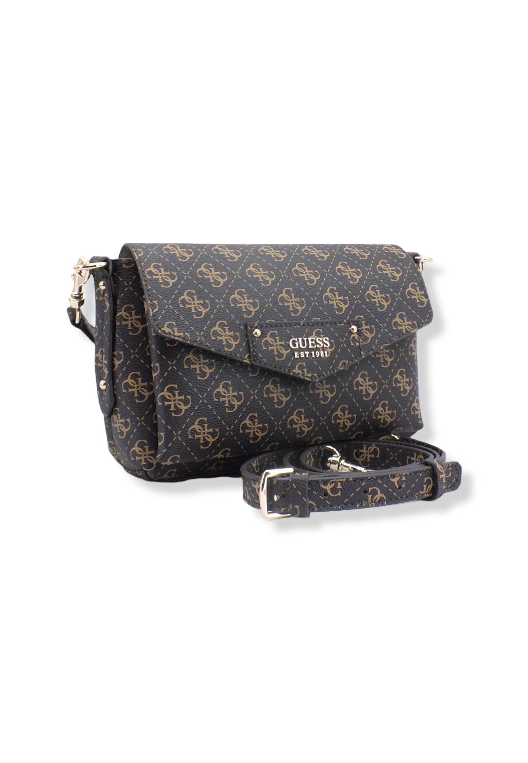 GUESS Borsa Tracolla Eco Brenton Brown Logo ESG839019 - Sandrini Calzature e Abbigliamento