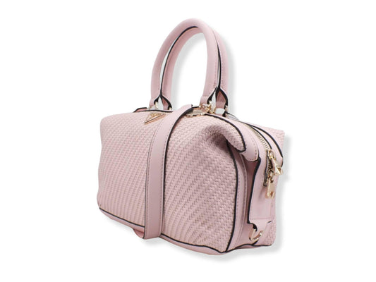 GUESS Borsa Tracolla Hassie Soho Satchel Intreccio Powder Pink VG839706 - Sandrini Calzature e Abbigliamento