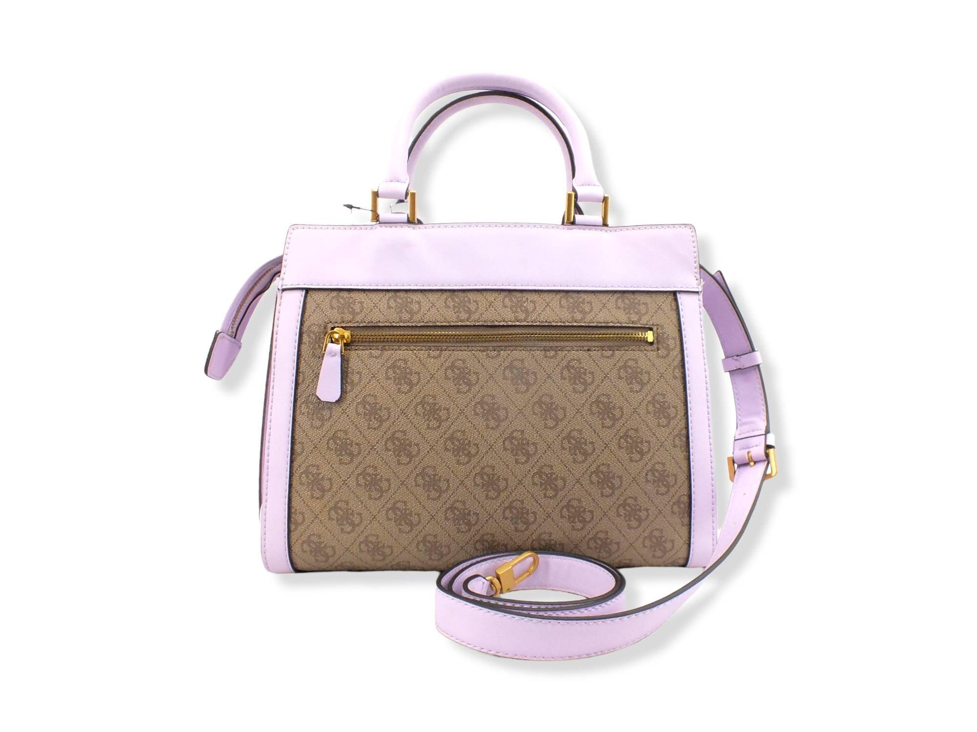 GUESS Borsa Tracolla Katey Bicolor Latte Logo Viola Lilla XA787026 - Sandrini Calzature e Abbigliamento
