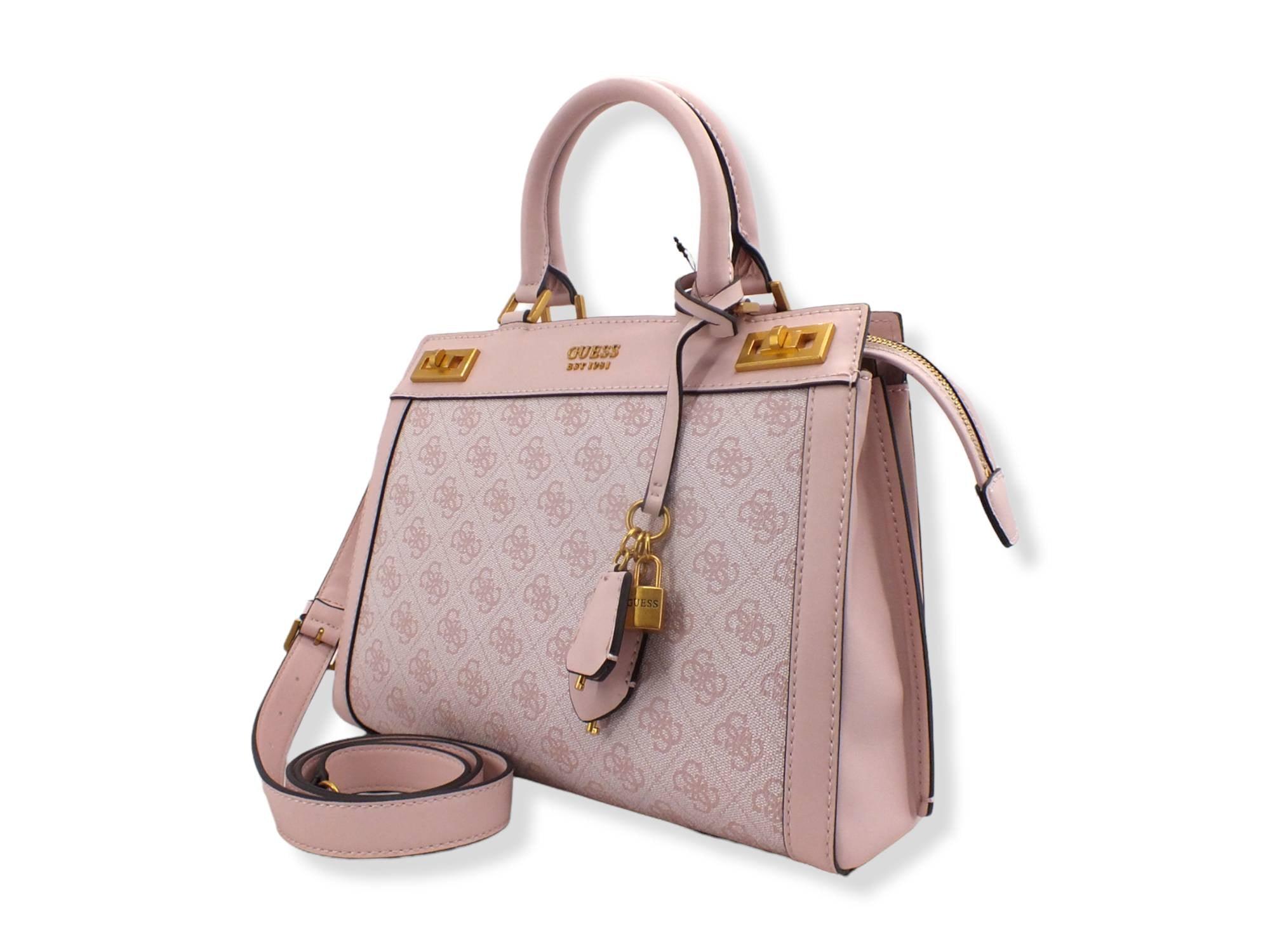 GUESS Borsa Tracolla Katey Bicolor Light Rose Logo XA787026 - Sandrini Calzature e Abbigliamento