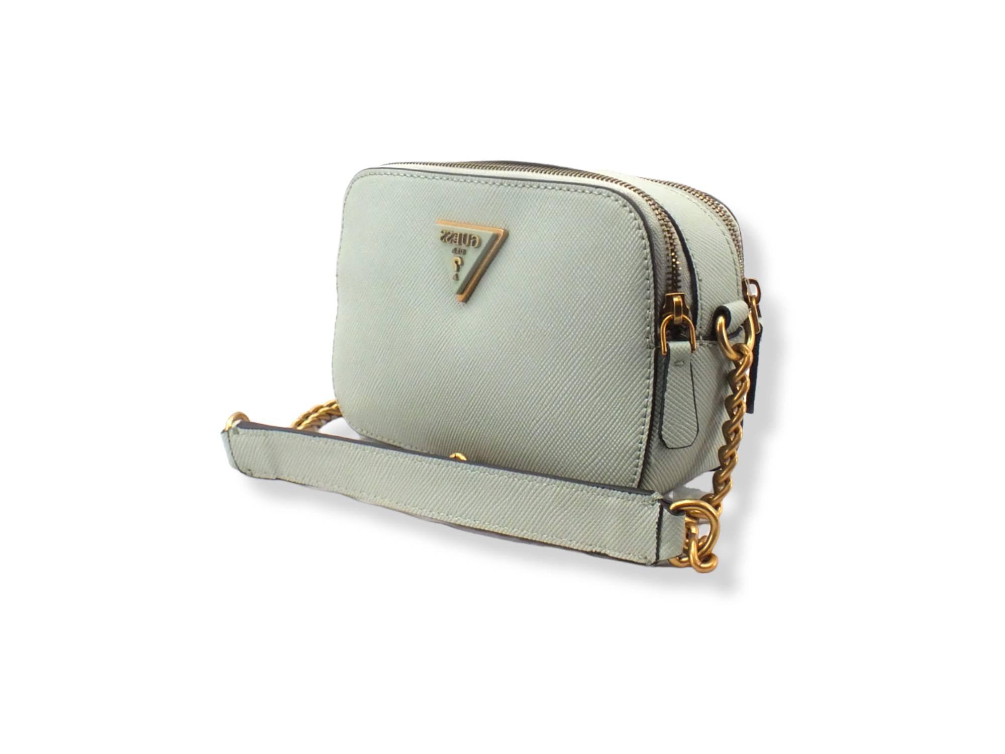 GUESS Borsa Tracolla Noelle Crossbody Camera Double Verde Sage ZB787914 - Sandrini Calzature e Abbigliamento