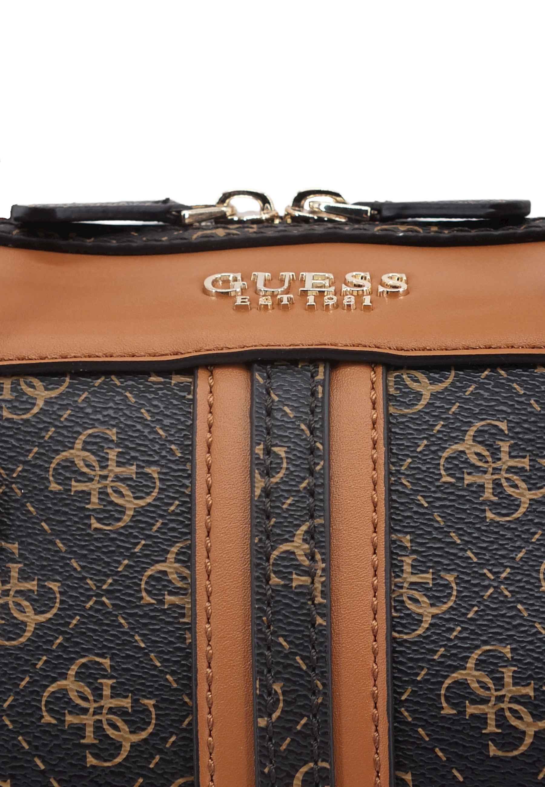 GUESS Borsa Tracolla Noelle Loghi Brown Cognac KG787905 - Sandrini Calzature e Abbigliamento