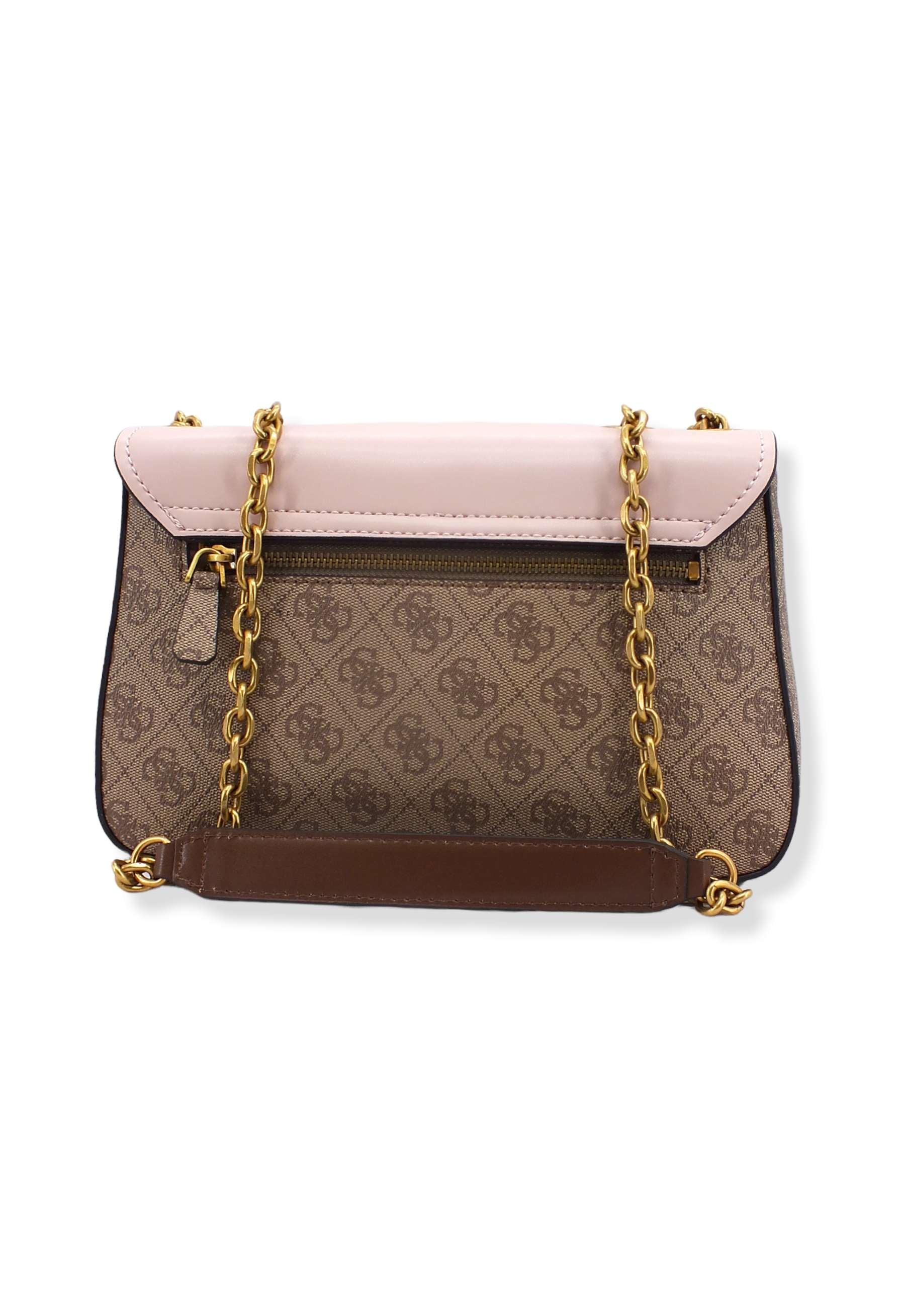 GUESS Borsa Tracolla Rossana Crossbody Marrone Latte Logo Shell SB855121 - Sandrini Calzature e Abbigliamento