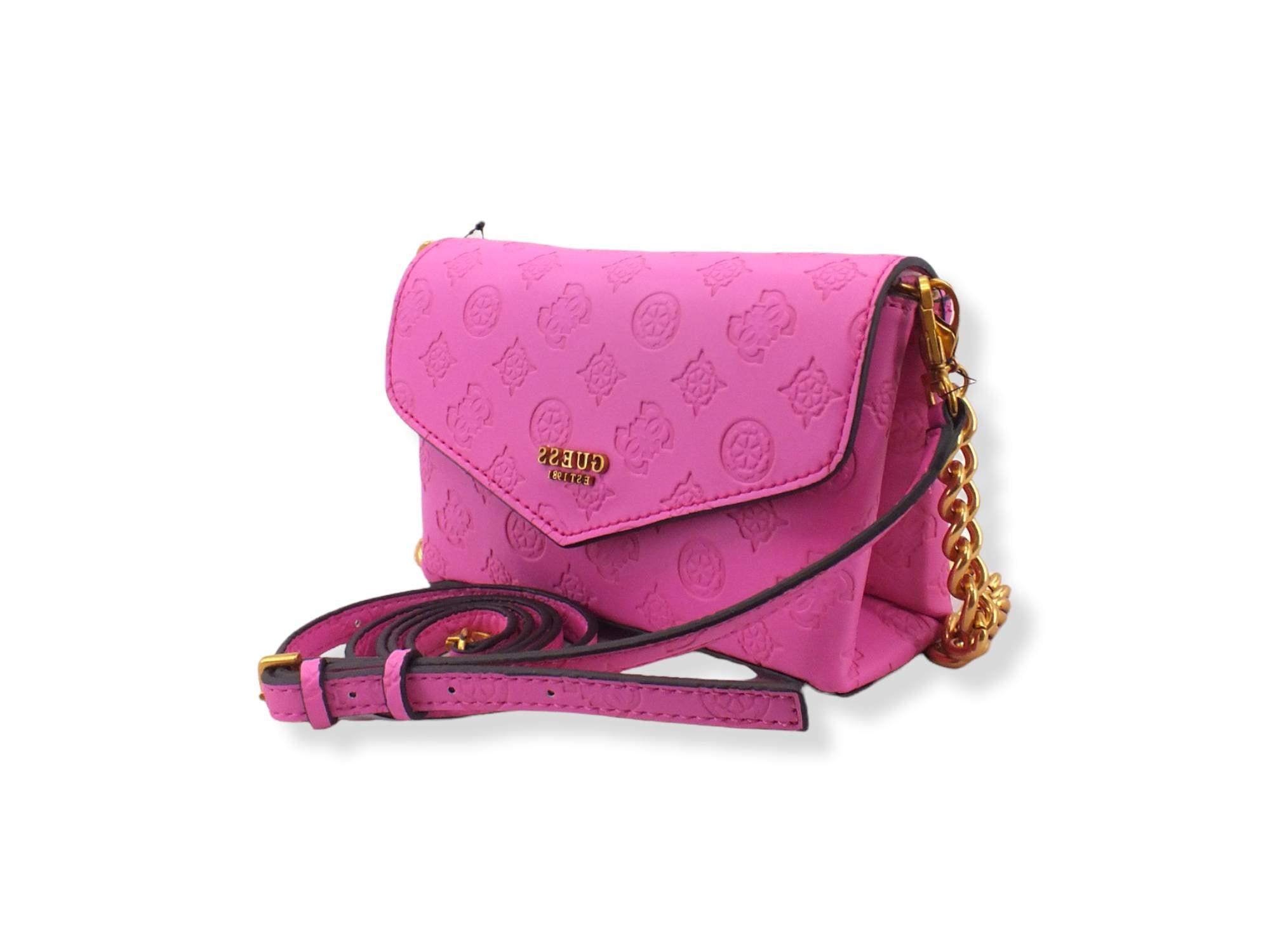 GUESS Borsa Tracolla Zanelle Mini Loghi Rilievo Vivid Rose Logo PA849278 - Sandrini Calzature e Abbigliamento