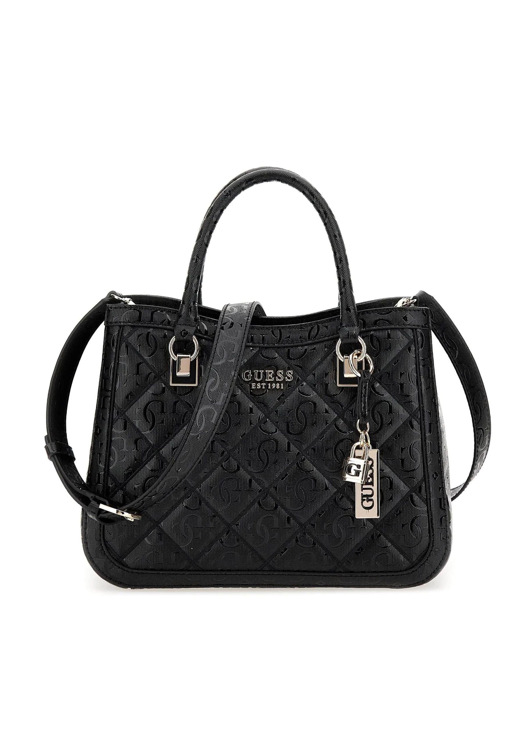 GUESS Caddie Borsa Girlfriend Satchel Black GG878306 - Sandrini Calzature e Abbigliamento