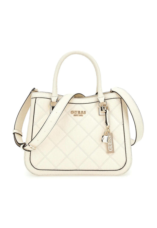 GUESS Caddie Borsa Girlfriend Satchel Stone Bianco GG878306 - Sandrini Calzature e Abbigliamento