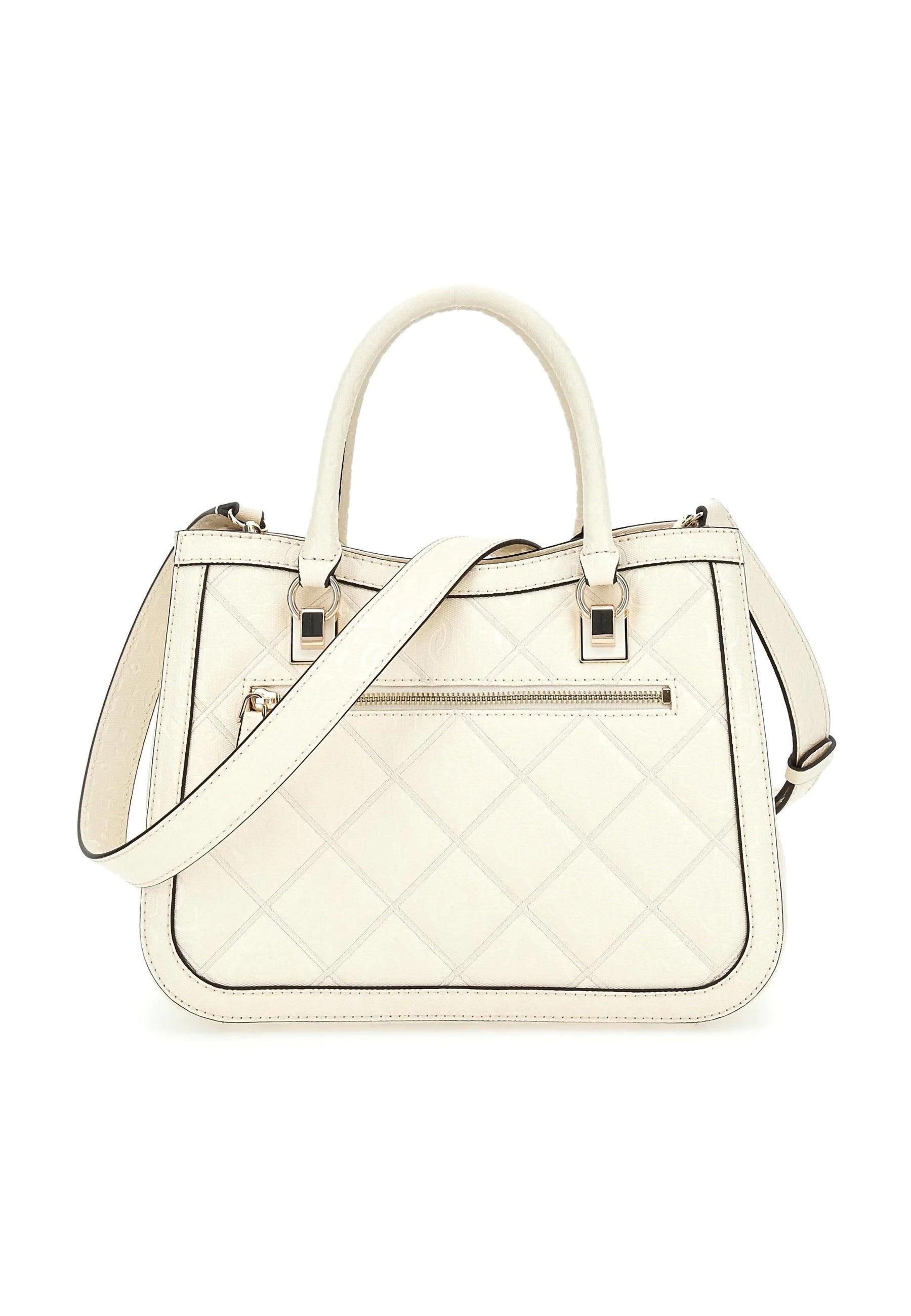 GUESS Caddie Borsa Girlfriend Satchel Stone Bianco GG878306 - Sandrini Calzature e Abbigliamento