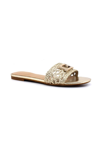 GUESS Ciabatta Intreccio Donna Gold FL6TSSELE19 - Sandrini Calzature e Abbigliamento