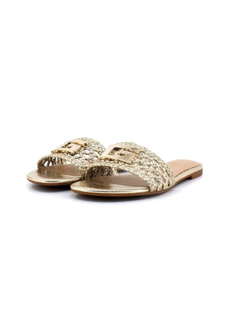 GUESS Ciabatta Intreccio Donna Gold FL6TSSELE19 - Sandrini Calzature e Abbigliamento
