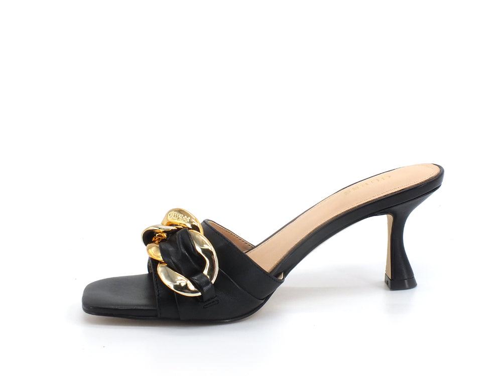GUESS Ciabatta Tacco Rocchetto Catena Black FL6DLLLEM03 - Sandrini Calzature e Abbigliamento